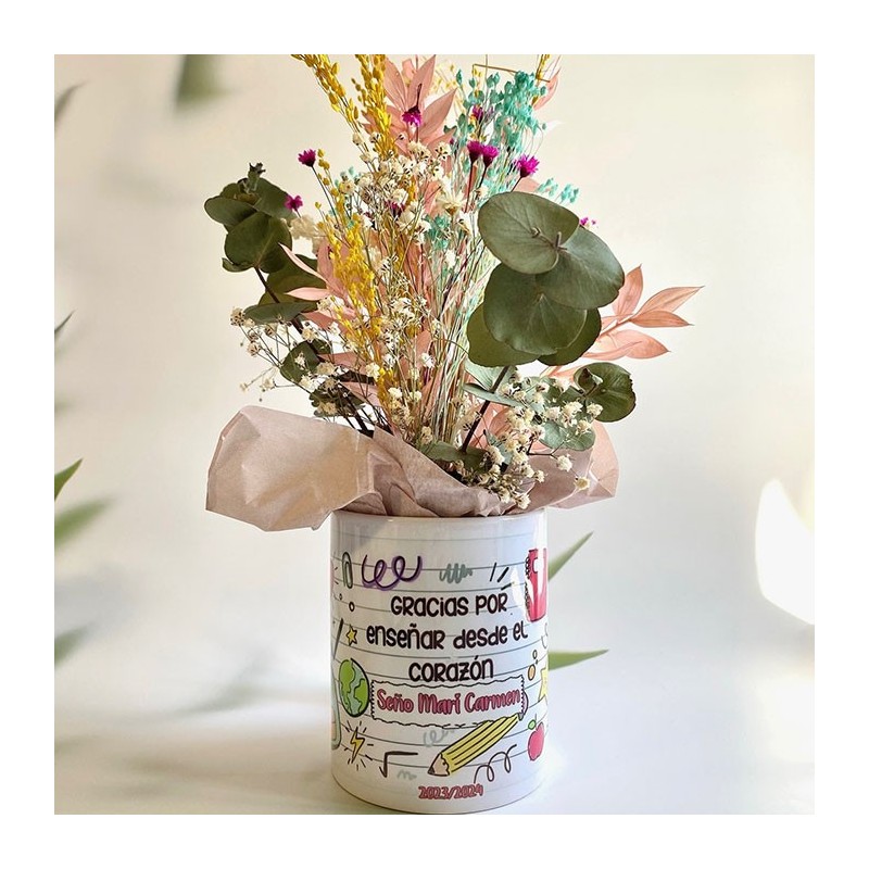 Taza flores profe