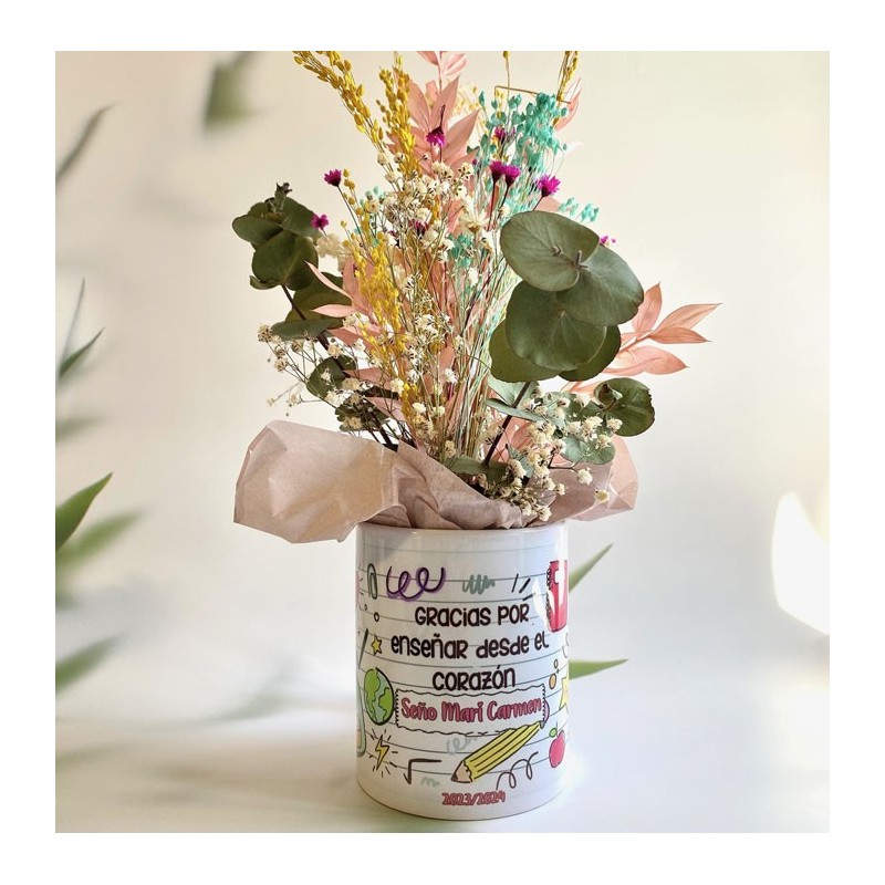 Taza flores profe