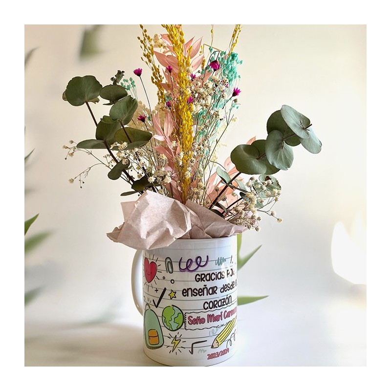 Taza flores profe