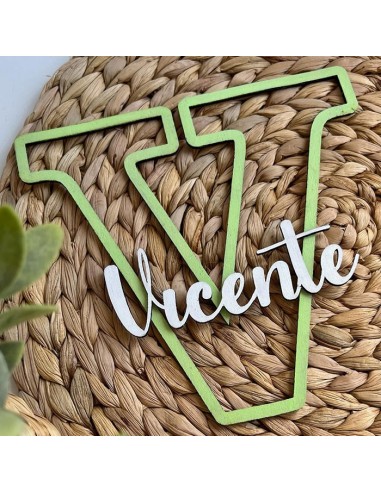 Inicial nombre madera